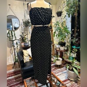 Free People Polka Dot Set Sz6 Dress Skirt New